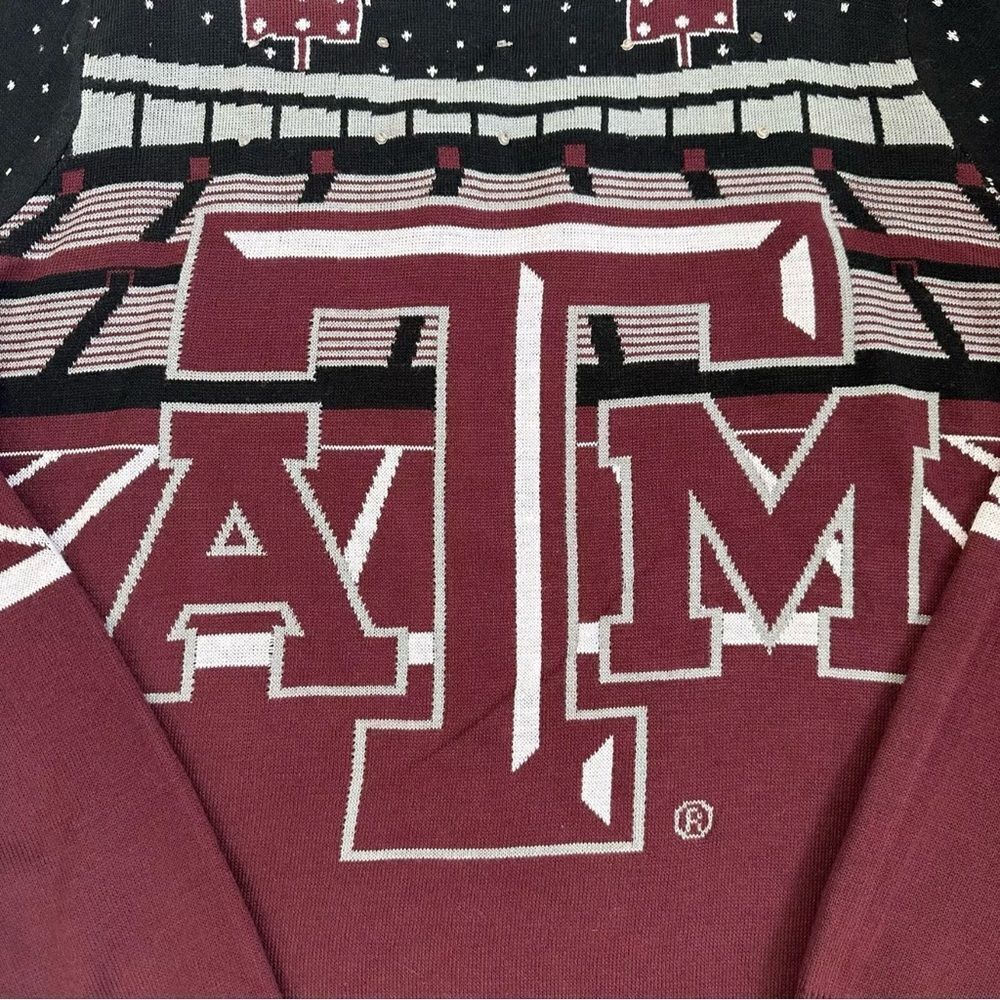 Texas A&M Aggies College Football Ugly Christmas Sweater Lights Up Size XL Party - Picture 4 of 9